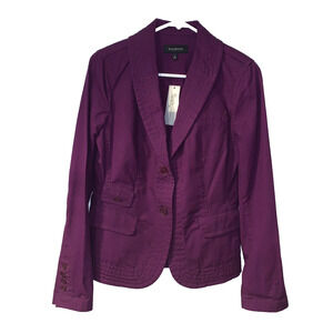 Talbots Women's Grace Fit Blazer Jacket Size 4 NEW Purple Career Cotton Stretch